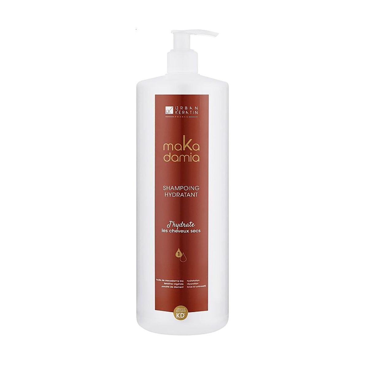 Уцінка! Зволожувальний шампунь Urban Keratin Makadamia Shampoo для сухого та чутливого волосся, 1 л